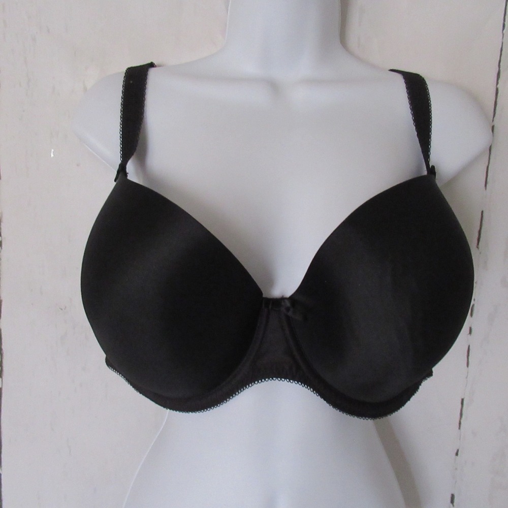 Freya‎ Bra 38H Black Deco Plunge Underwire T Shirt Back Closure